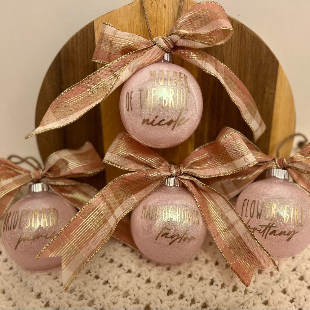 Custom bridal party ornaments